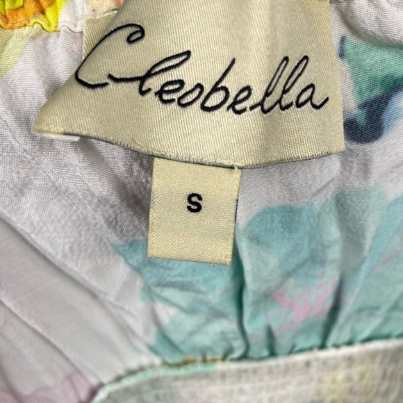 Cleobella Dress Womens Small Tropical Floral Leafy Smocked Beachy Vacation Boho - Picture 11 of 15